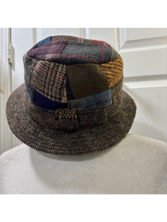 Hanna Hats Irish Walking Hat Patchwork Tweed Size M Donegal Handmade main image 5